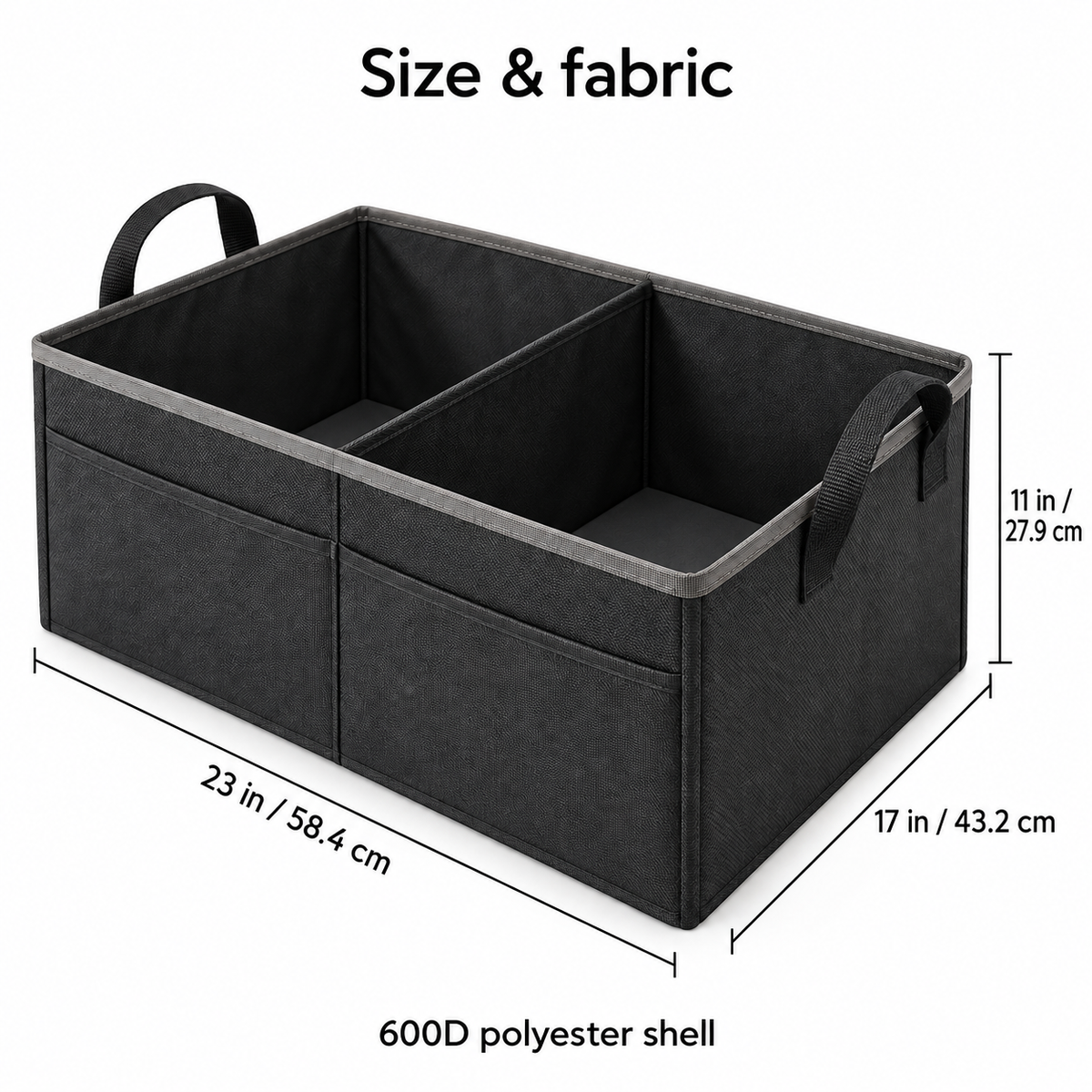 Two-Bay Foldable Trunk Organizer