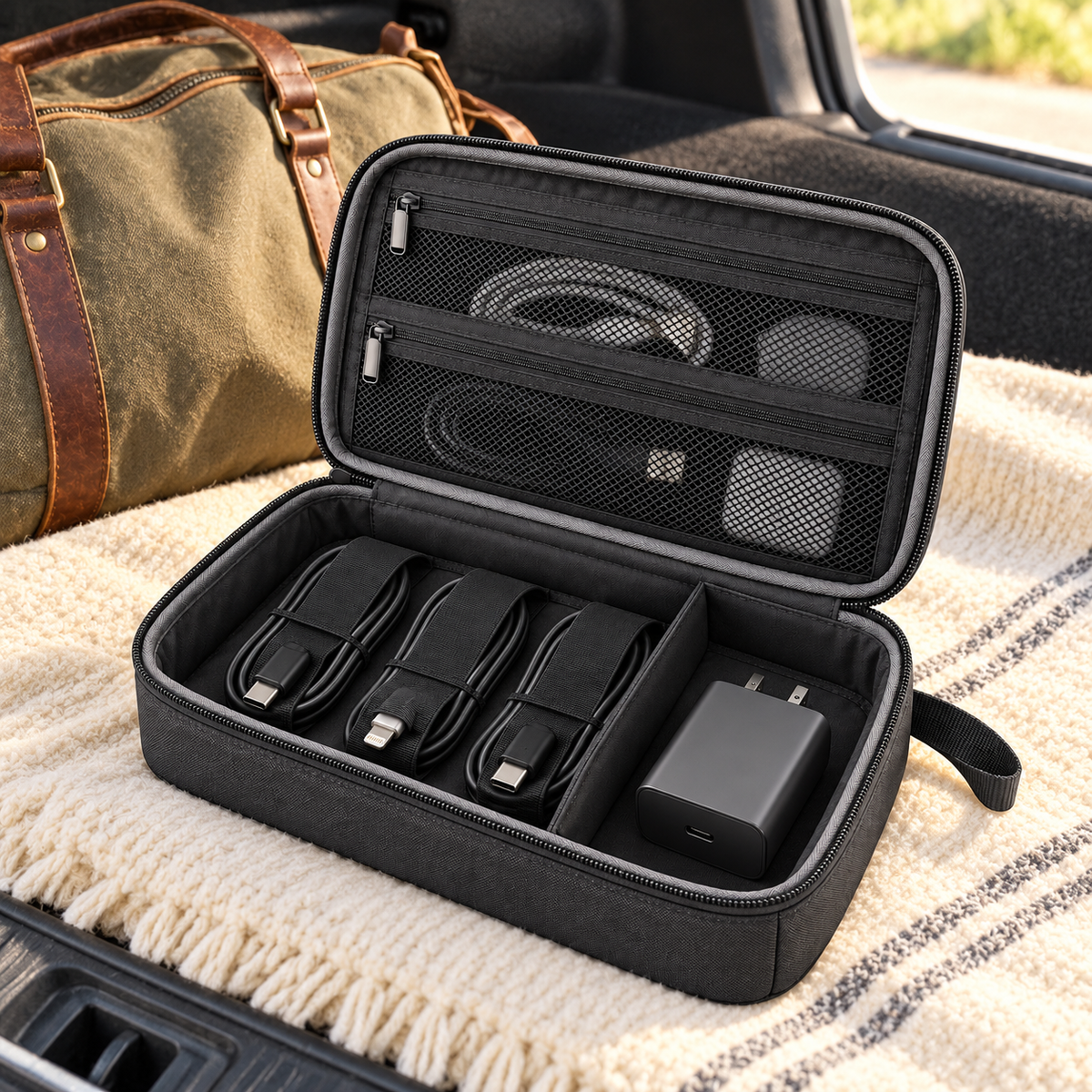 Clamshell Cable & Accessory Organizer